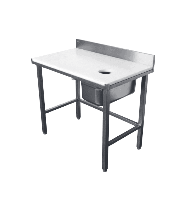 Table de préparation de poisson en inox - Matériel pour poissonnerie - 1000x600x850 1 bac