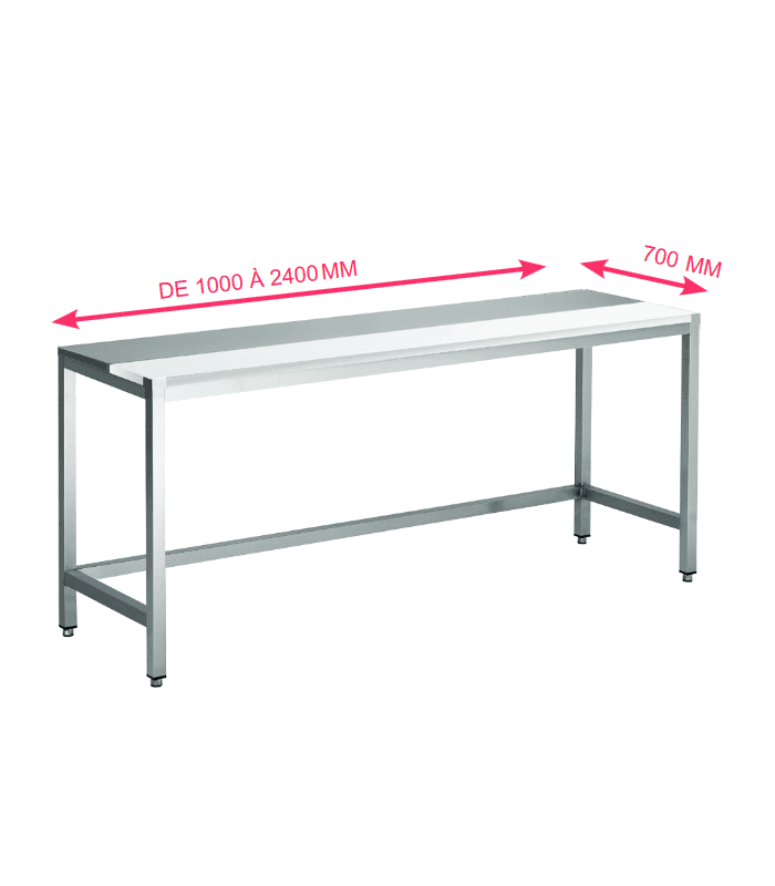 Table de découpe mixte centrale avant-arrière profondeur 700 mm - 1000mm