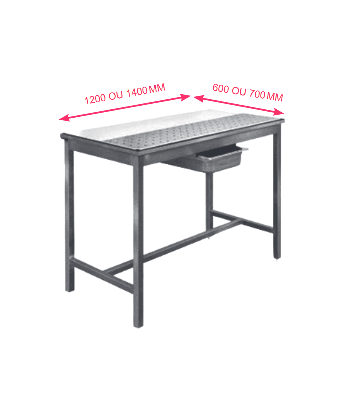 Table de dessouvidage en inox - Table de préparation inox - 1400mm - Avant-arrière - 700 mm