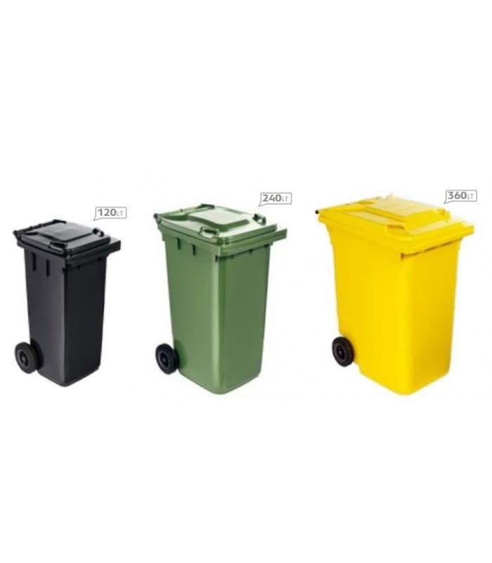 Conteneur poubelle 2 roues-Plusieurs coloris et contenances disponible - 120litres - Gris