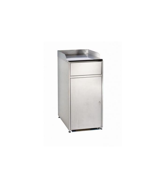 Poubelle pour snack avec rampe Ă plateaux - Equipement pour snack
