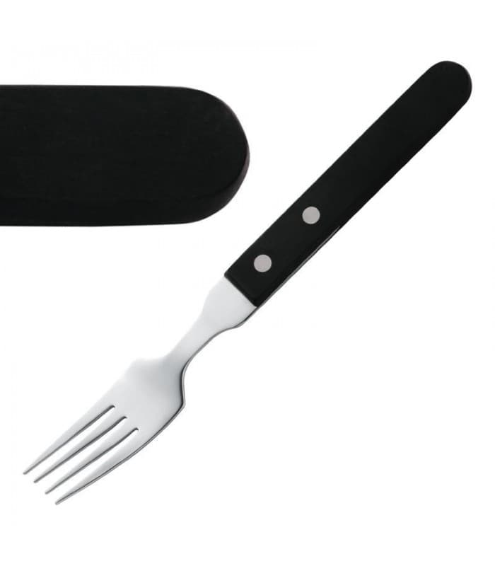 Fourchette Ă steak manche noir - Amefa