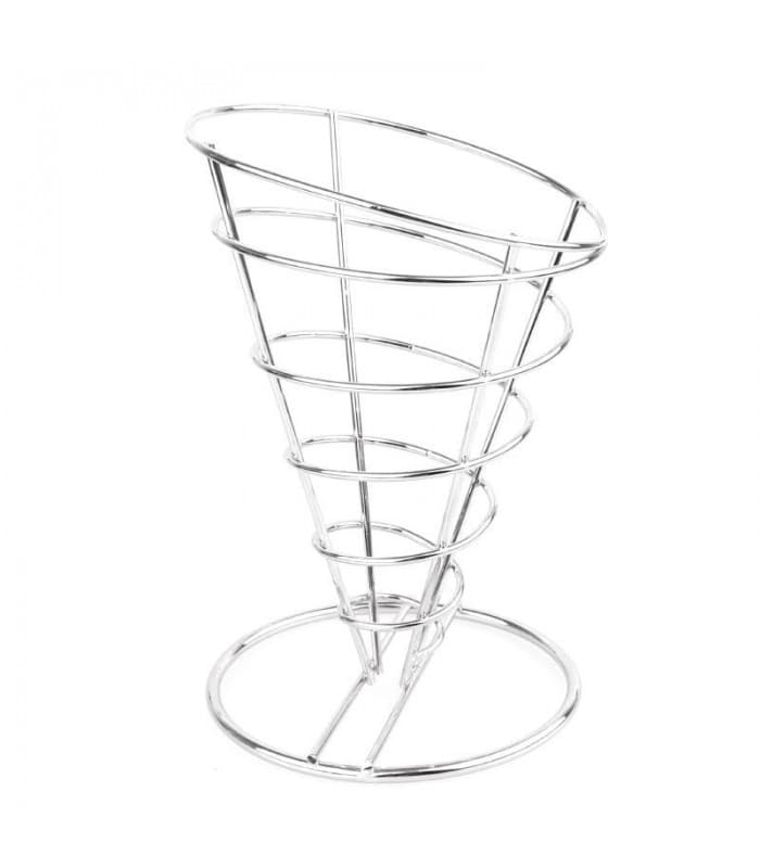 Support pour frites de forme conique en acier inoxydable Olympia - PROMOSHOP