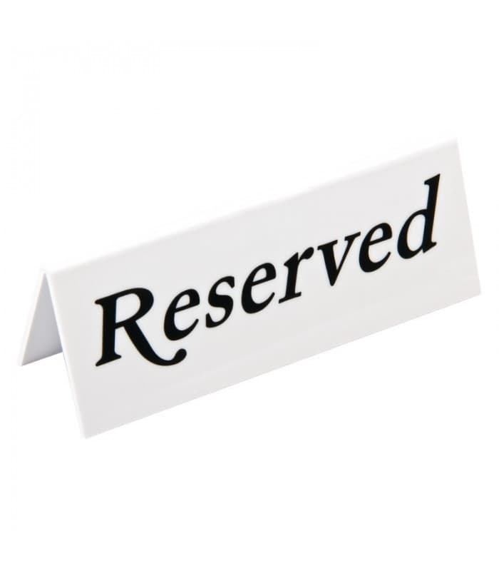Lot de 10 chevalets de table "réservé" en plastique Olympia - PROMOSHOP