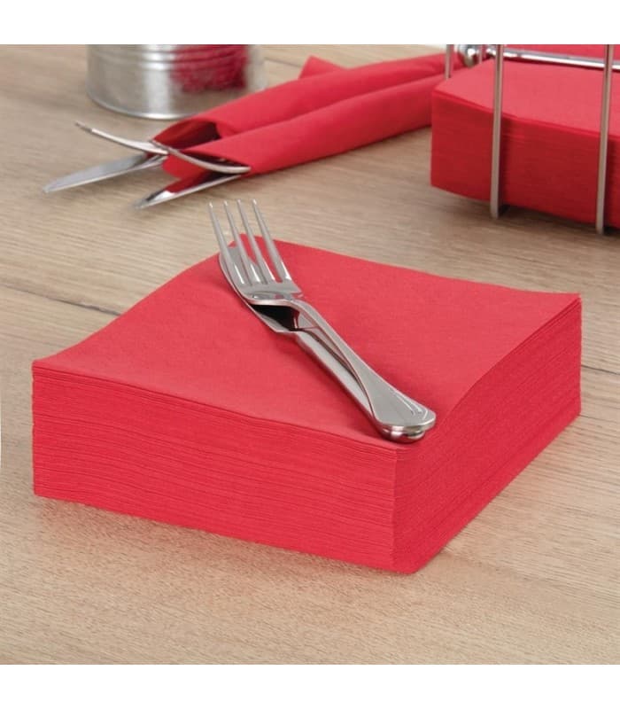 Lot de 1500 serviettes professionnelles rouges - PROMOSHOP