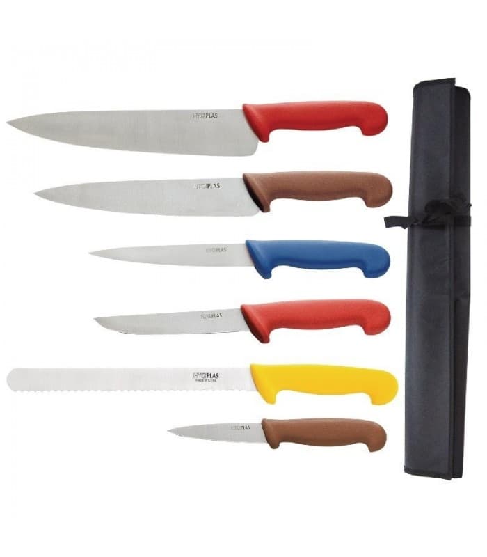 Ensemble de 6 couteaux avec code couleur Hygiplas - PROMOSHOP