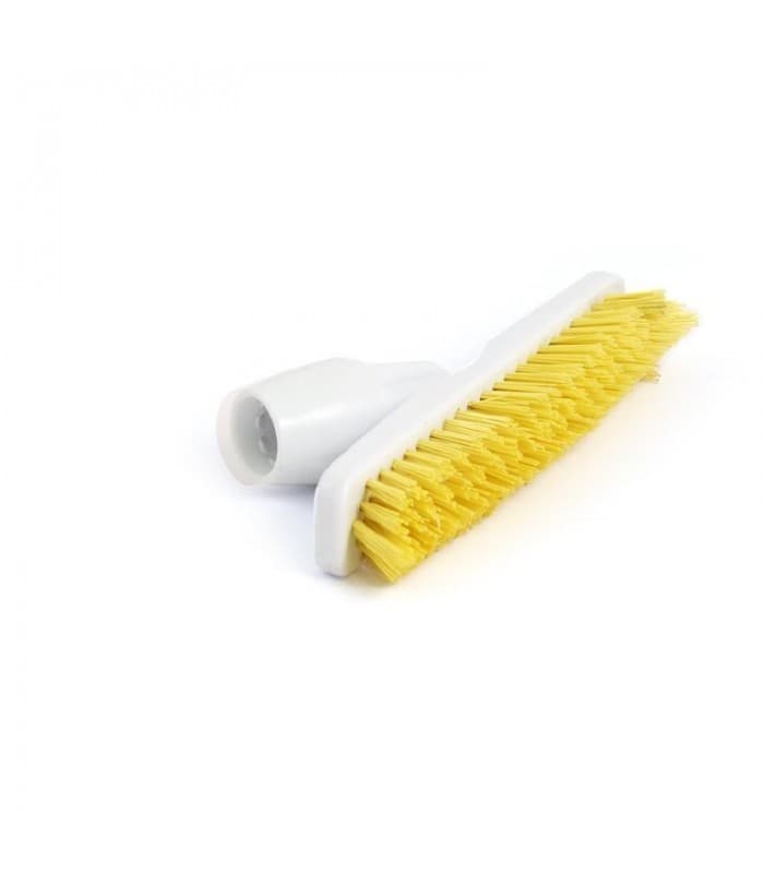 Balai brosse + adaptateur coudé pour manche jaune Jantex - PROMOSHOP