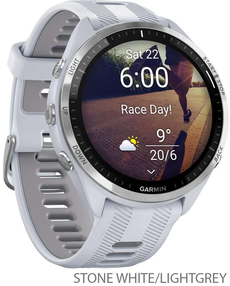 Garmin Forerunner 965 – 47mm GPS - Steinweiss/Hellgrau
