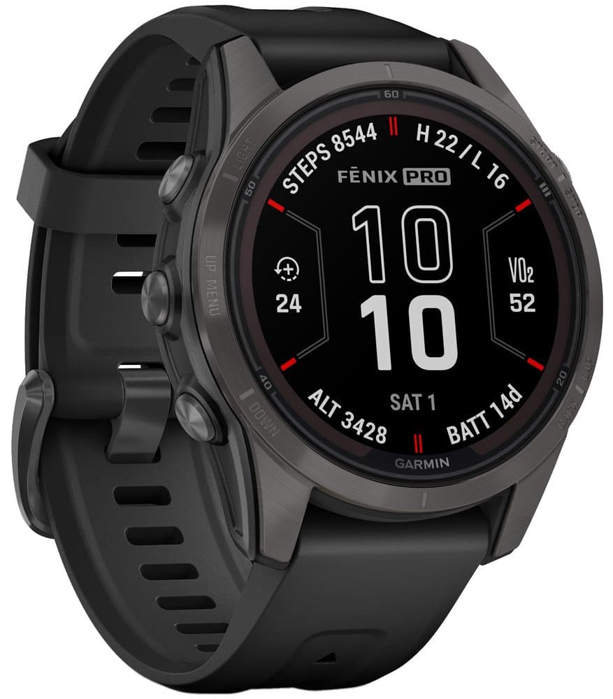 Garmin FENIX® 7S PRO – SAPPHIRE SOLAR 42mm EDITION – GPS Multisport Smartwatch – schwarz