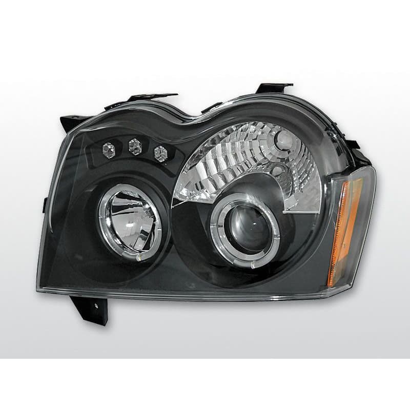 Phares Avant Angel Eyes Chrysler Jeep Grand Cherokee WK 05-08 Noir