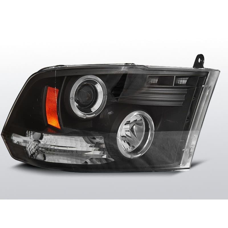 Phares Avant Angel Eyes Dodge Ram 09-11 Noir