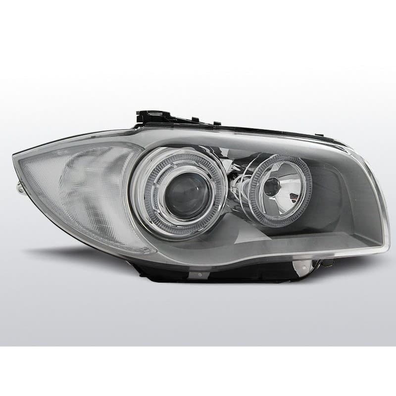 Phares Avant Angel Eyes BMW Serie 1 E87/E81 04-07 Chrome