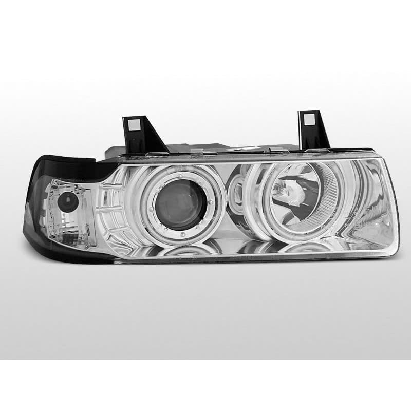 Phares Avant Angel Eyes BMW Serie 3 E36 Berline/Touring 12.90-08.99 Chrome