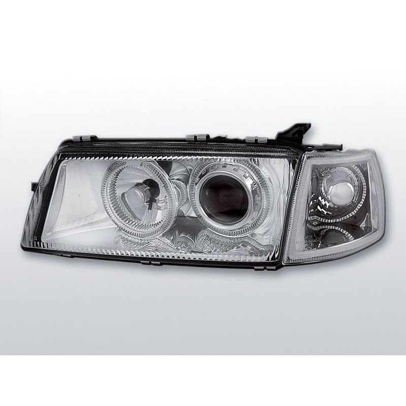 Phares Avant Angel Eyes Opel Vectra A 09.88-10.95 Chrome