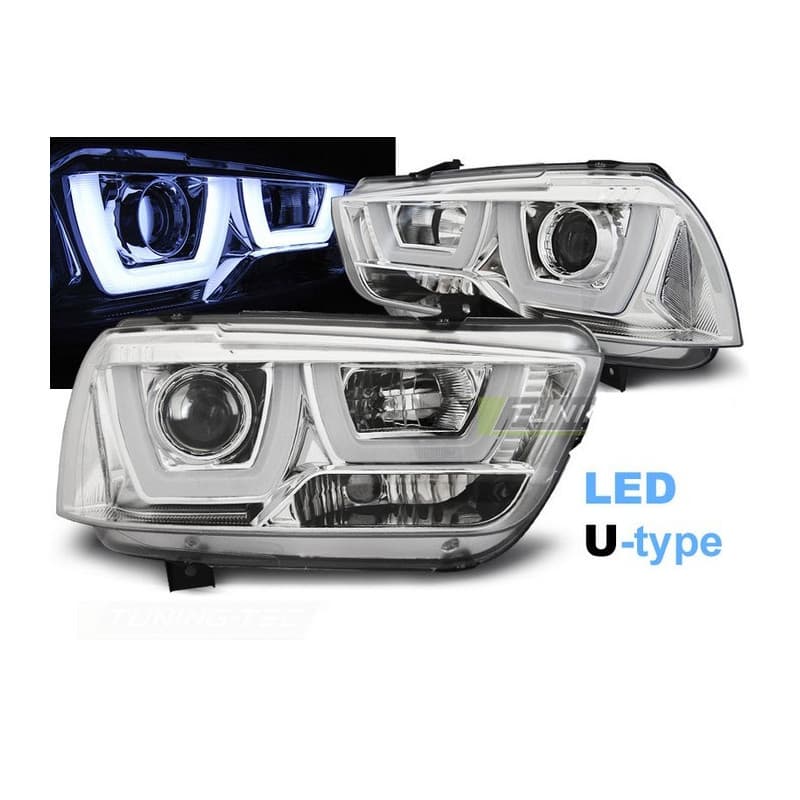 Phares Avant Tube Light Dodge Charger LX 11-15 Chrome