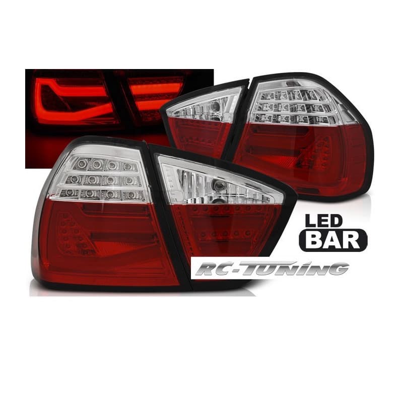 Feux Arriére LED BAR Rouge/Clair pour BMW Série 3 E90 03.05-08.08