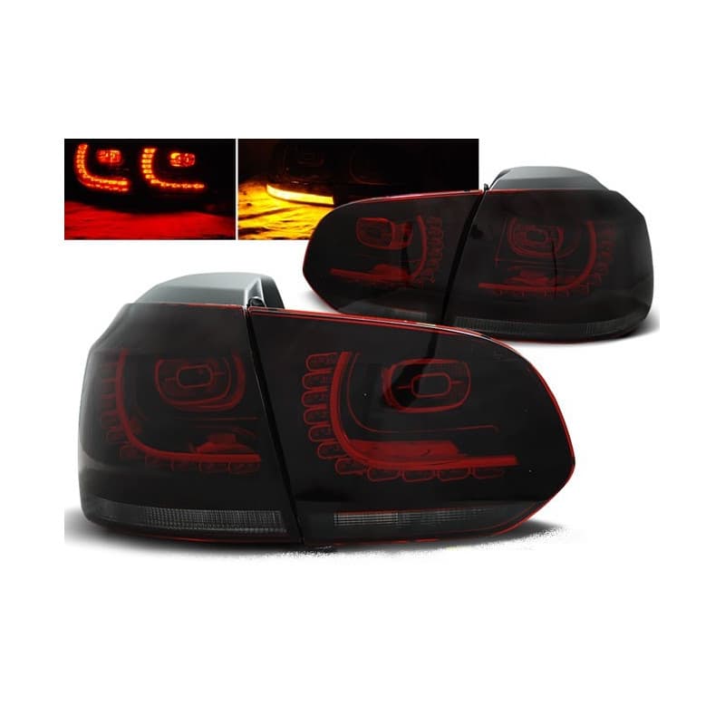 Feux Arrière VW Golf 6 10.08-12 à Leds Rouge/Fumé