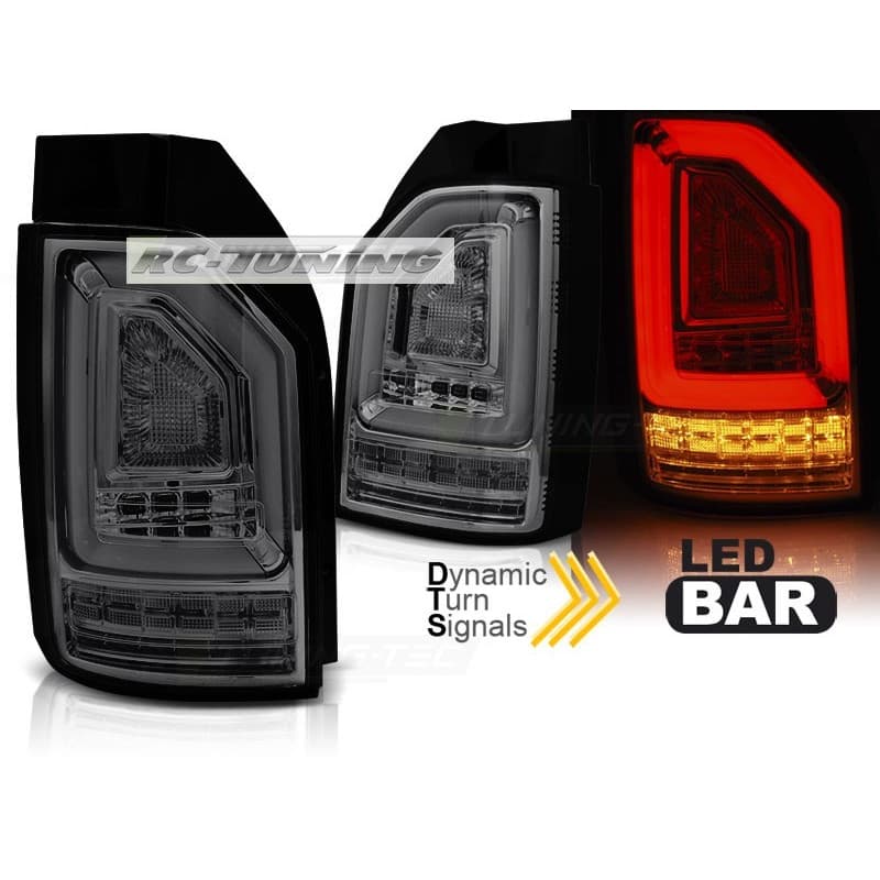 Feux Arrière LED BAR Fumé avec clignotants dynamiques pour VW T6 Hayon