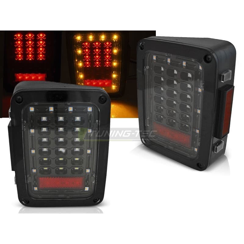 Feux Arrière LED noir pour Chrysler Jeep Wrangler JK 07-18