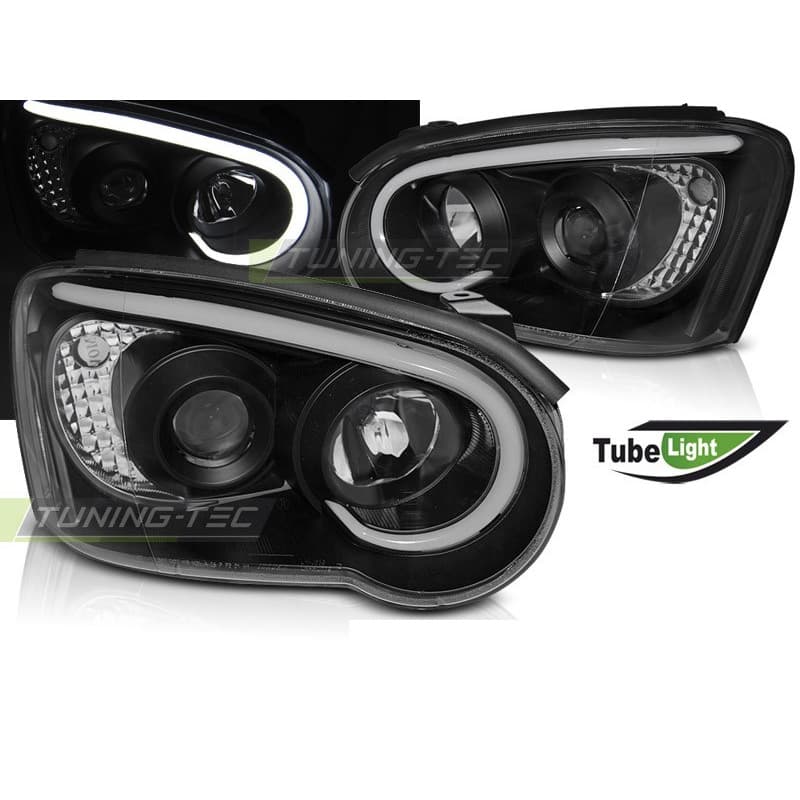 Phares Avant Noir Tube Light pour Subaru Impreza II GD 03-05