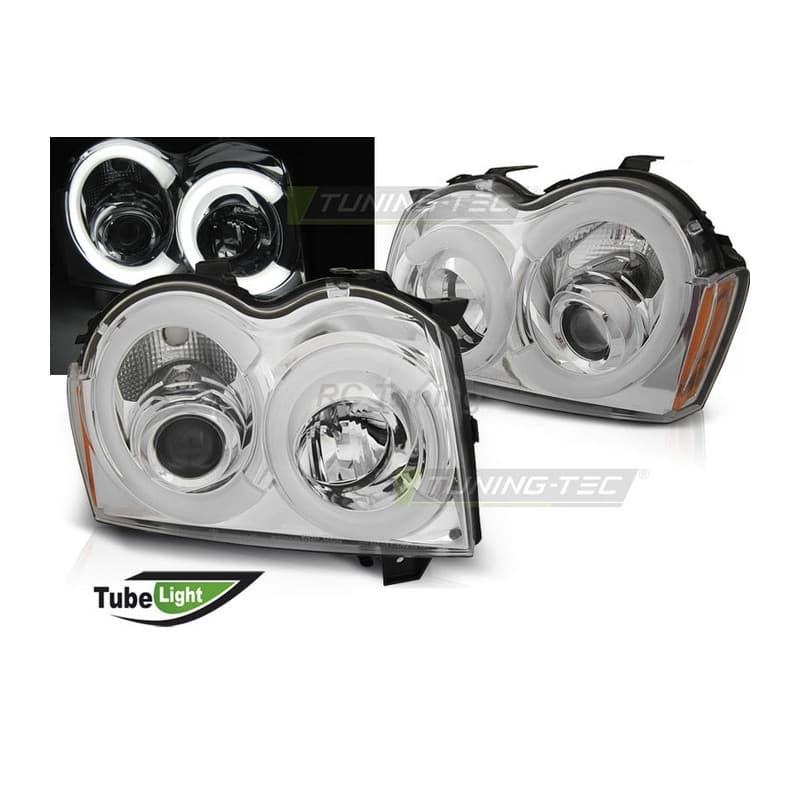 Phares avant Tube light chrome pour Chrysler Jeep grand Cherokee 05-08