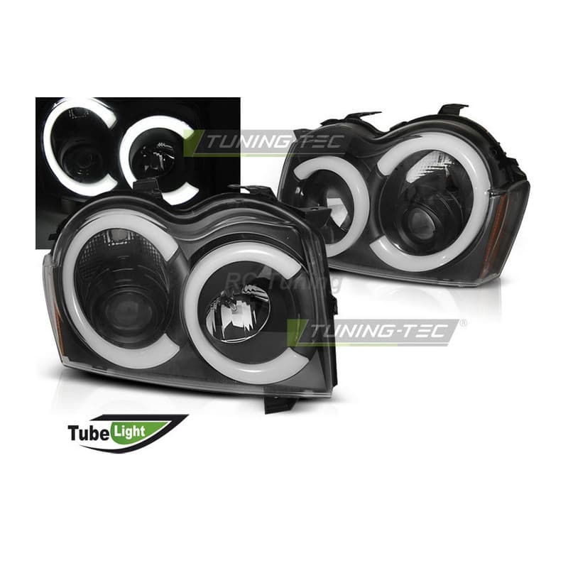 Phares avant Tube light noir pour Chrysler Jeep grand Cherokee 05-08