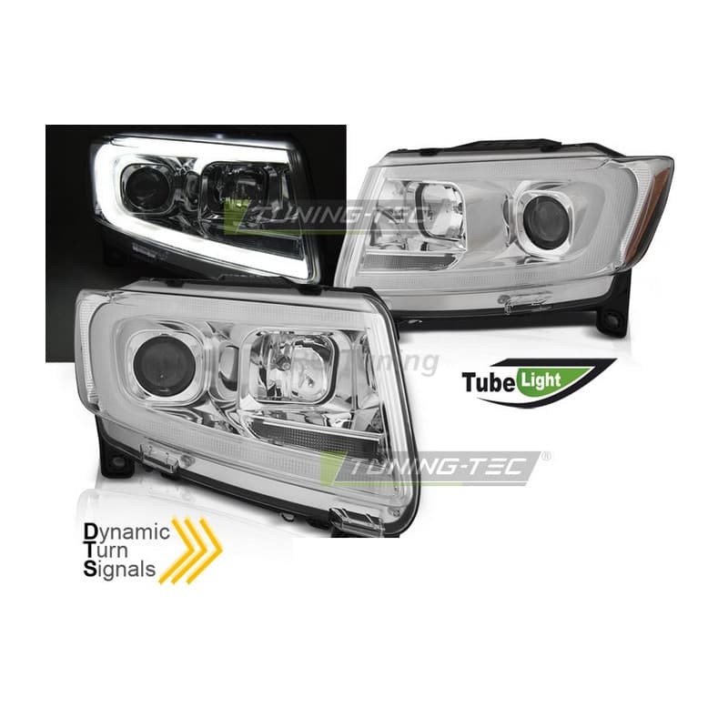 Phares avant Tube light chrome SEQ pour Chrysler Jeep grand Cheroke...