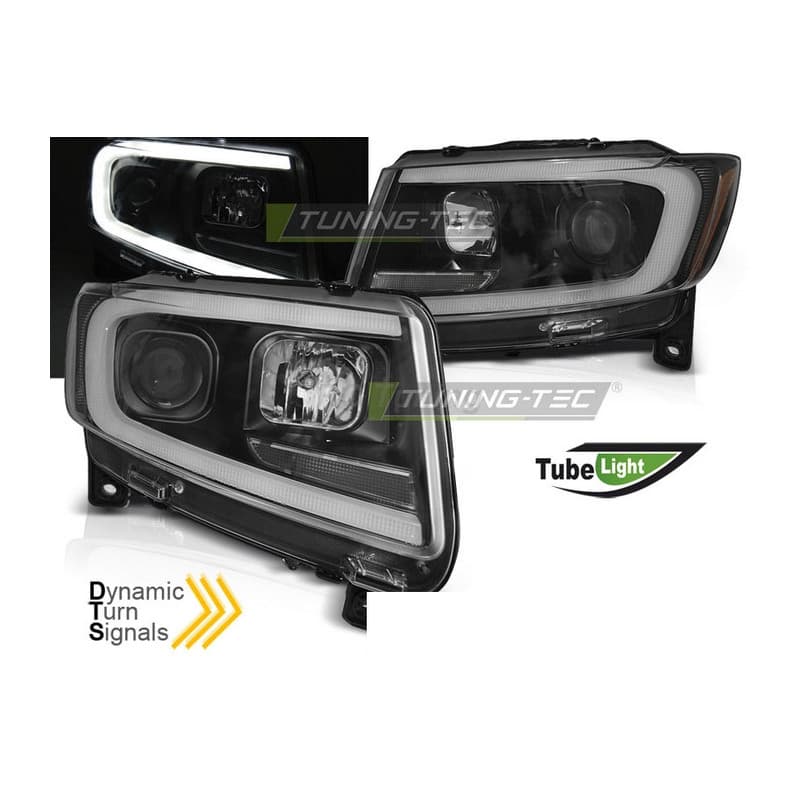 Phares avant Tube light noir SEQ pour Chrysler Jeep grand Cherokee ...