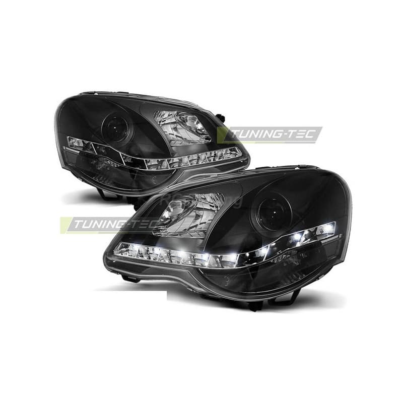 Phares Avant Daylight Volkswagen Polo 9N3 04.05-09 Noir