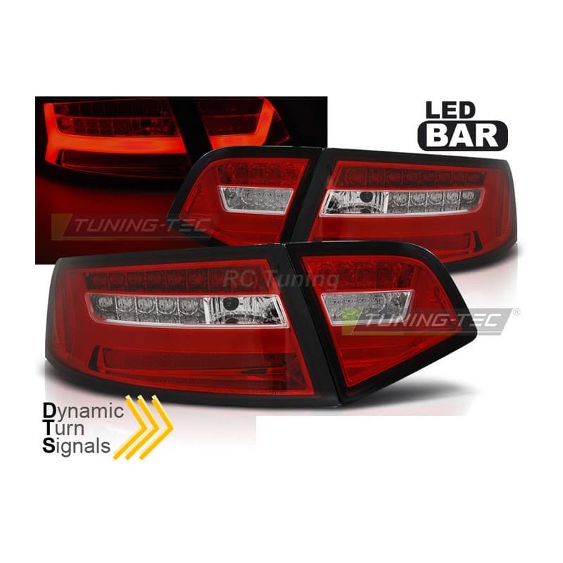 Feux arrière Led Bar SEQ rouge/chrome pour Audi AUDI A6 08-11