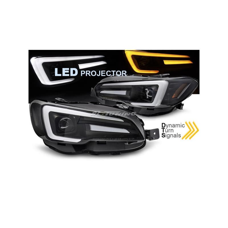 Phares LED DRL fond noir pour Subaru WRX 14-22