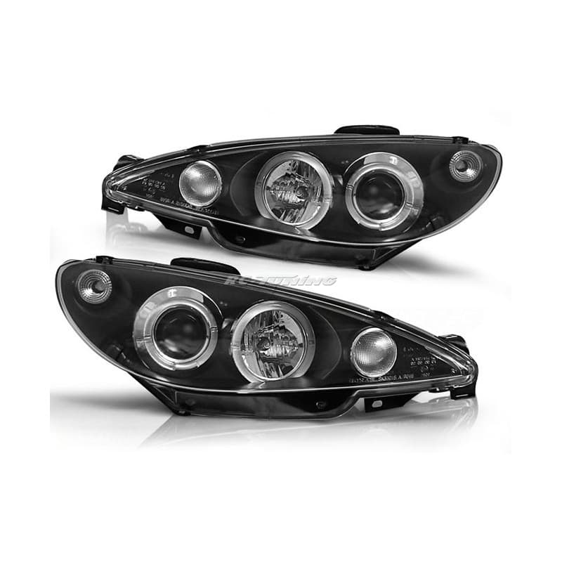 Phares Avant Angel Eyes Peugeot 206 02-