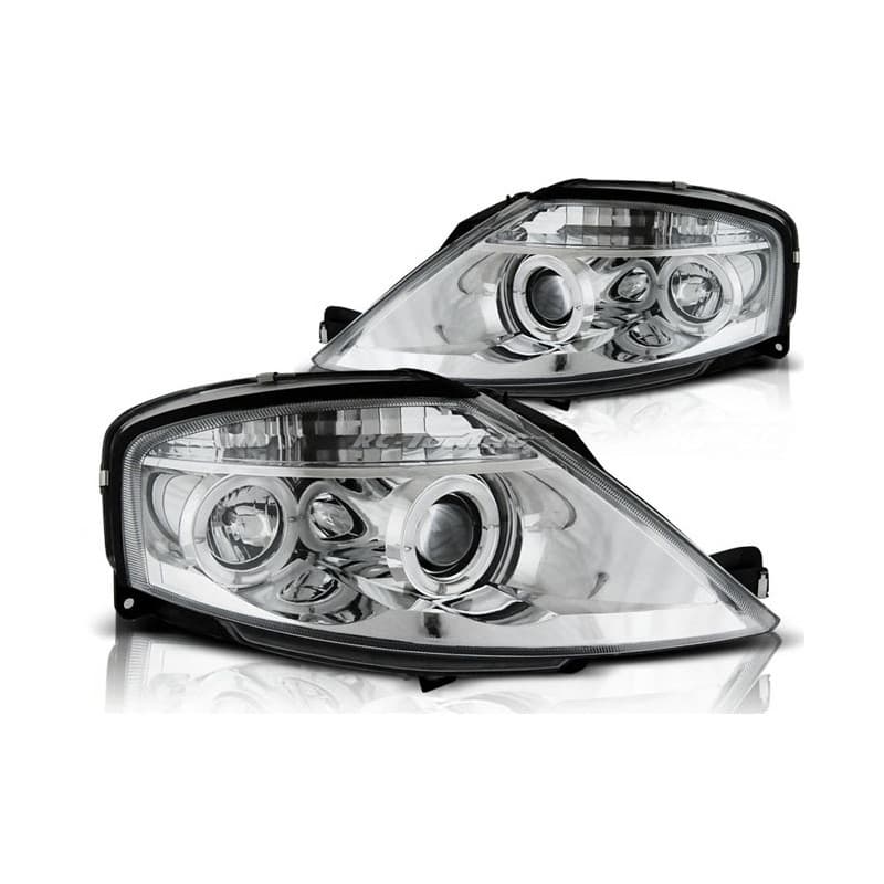 Phares Avant Angel Eyes Citroën C3 03.02-09 Chrome