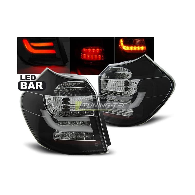 Feux Arrière BMW E87/E81 09.07-11 à Leds + lightbar Noir/Clair