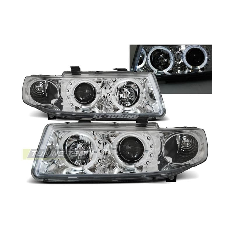 Phares Avant Angel Eyes Seat Leon/Toledo 04.99-08.04 Chrome