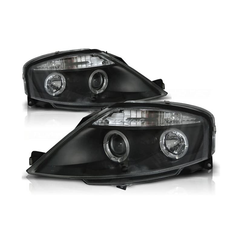 Phares Avant Angel Eyes Citroën C3 03.02-09 Noir