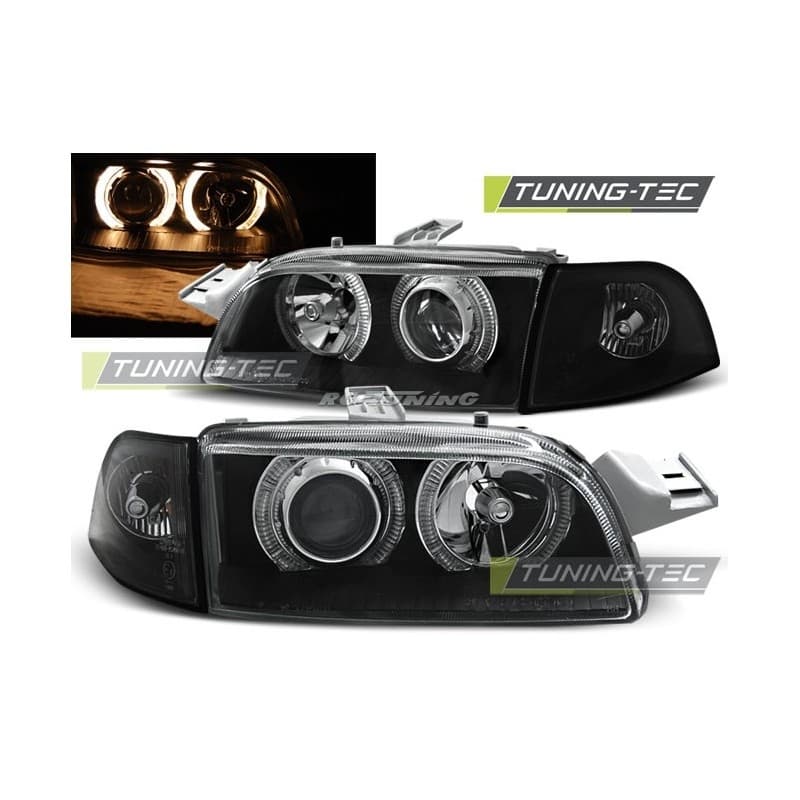 Phares Avant Angel Eyes Fiat Punto 1 11.93-09.99 Noir