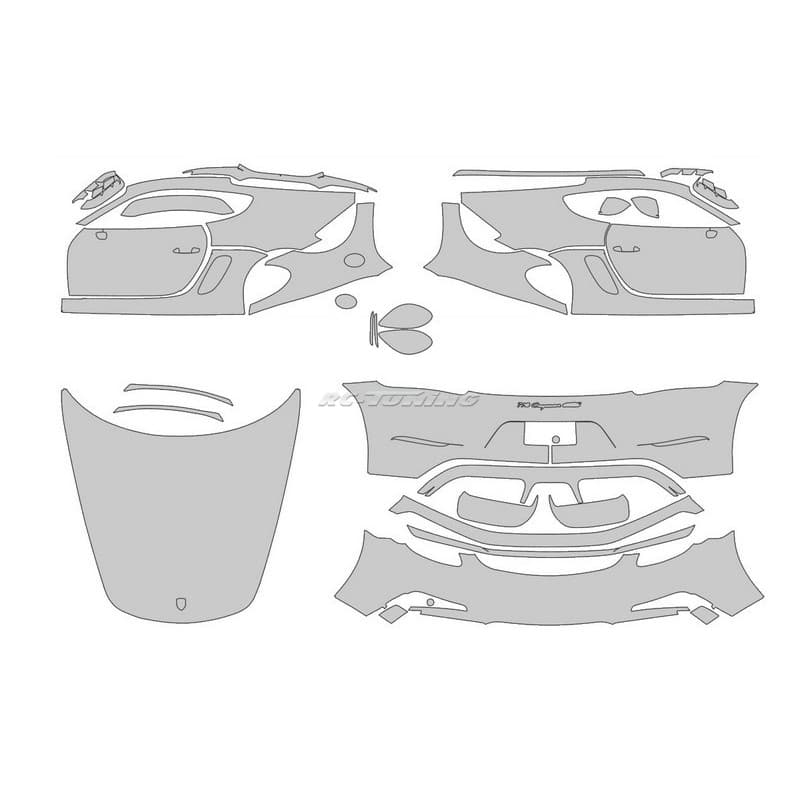 Kit Film de protection PPF pour Porsche 718 Cayman GTS 4.0 2023- Transparent mat