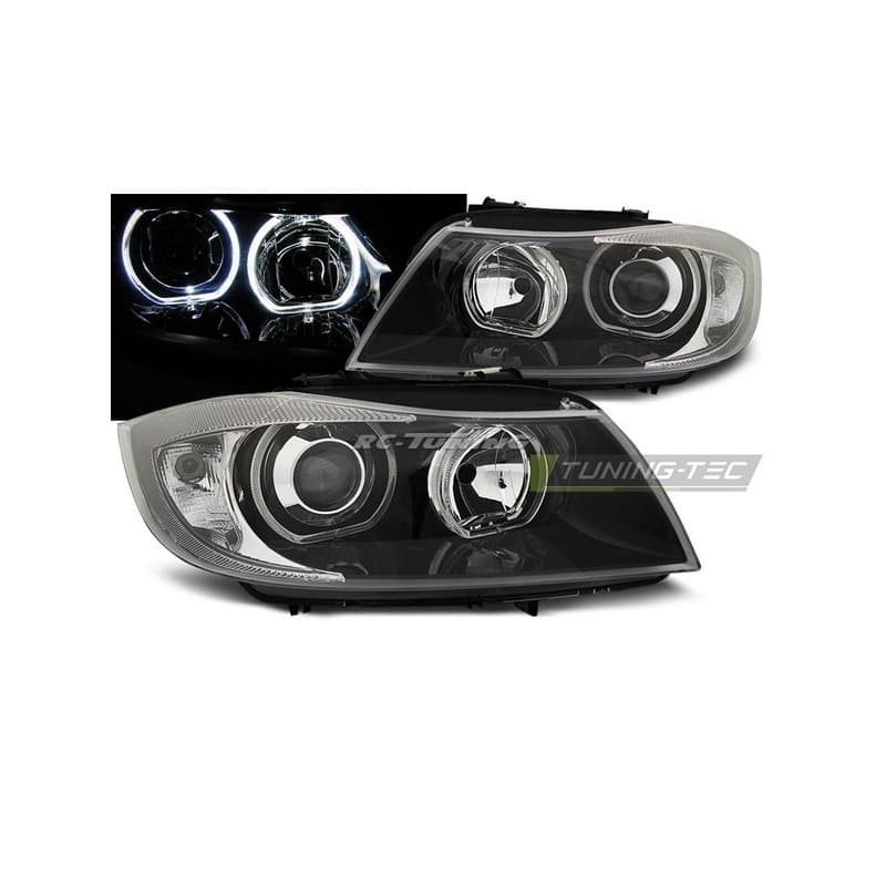 Phares Avant Angel Eyes LED Pour BMW Serie 3 E90/E91 03.05-11