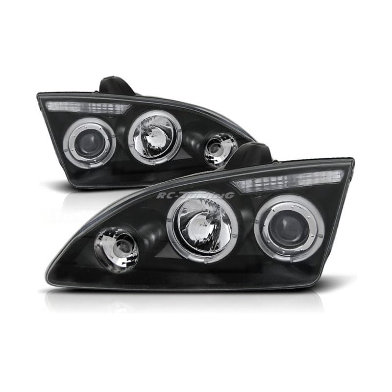 Phares Avant Angel Eyes Ford Focus II 09.04-01.08 Noir