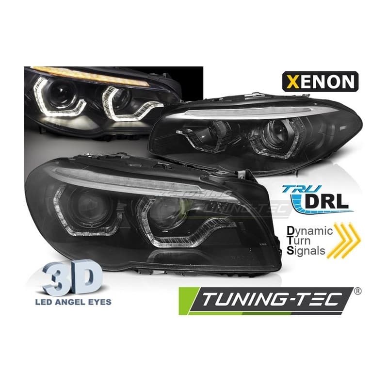 Phares avant Xénon AFS Angel Eyes LED DRL SEQ pour BMW F10/F11 10-13