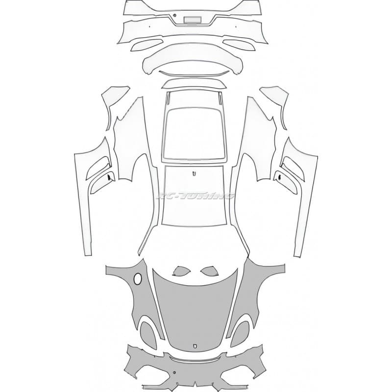 Kit Film de protection PPF pour Porsche 718 Cayman GT4 20-23 Transparent brillant Complet