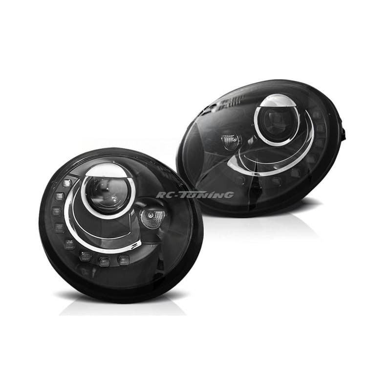 Phares Avant Volkswagen New beetle 10.98-05.05 H7 TRU/DRL Led Noir