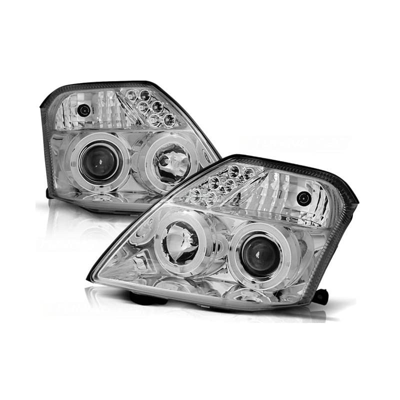 Phares Avant Angel Eyes Citroën C2 09.03-10 Chrome