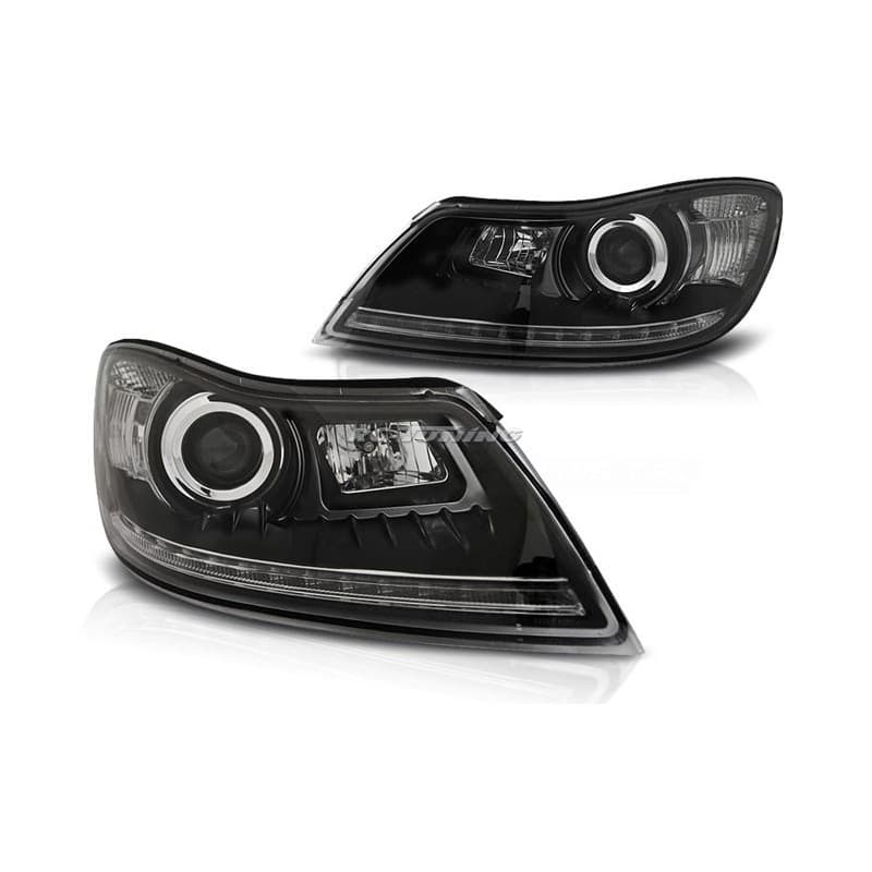 Phares Avant Daylight Skoda Octavia 09-12 Noir