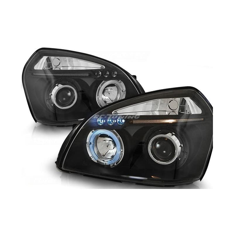 Phares Avant Angel Eyes Hyundai Tucson 07.04-10 Noir