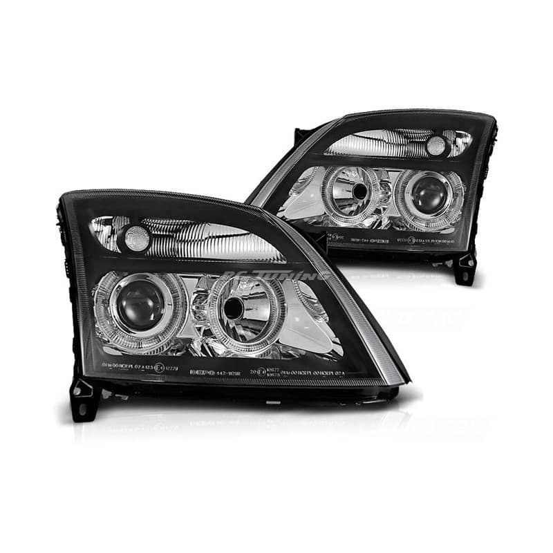 Phares Avant Angel Eyes Opel Vectra C 04.02-08.05 Noir