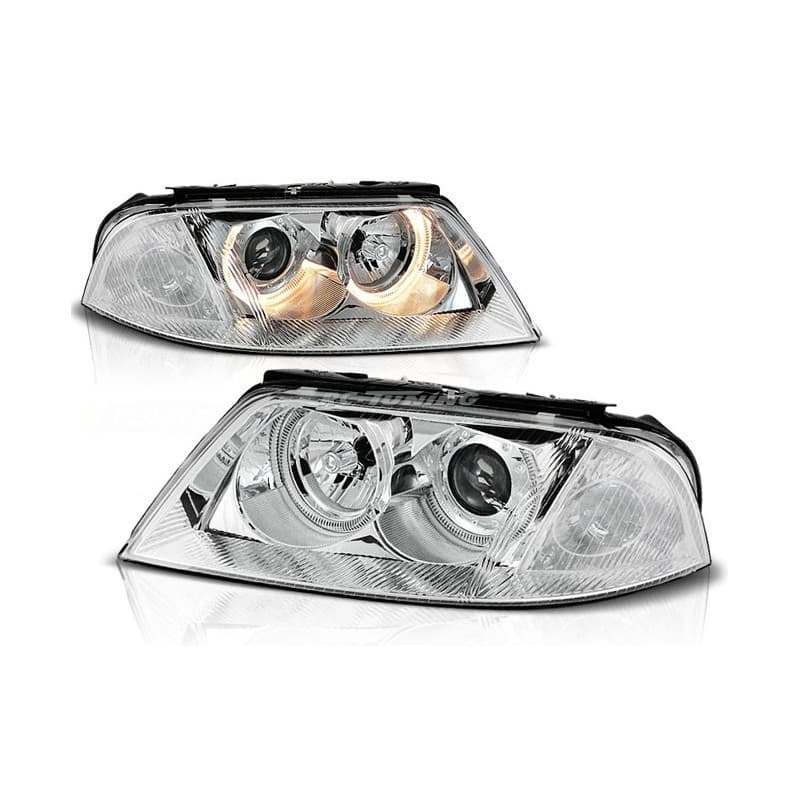 Phares Avant Angel Eyes Volkswagen Passat 3BG B5 FL 09.00-03.05 Chrome