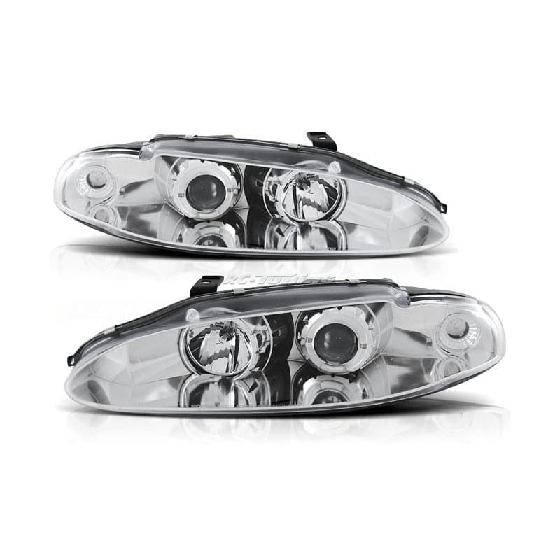 Phares Avant Angel Eyes Mitsubishi Eclipse 06.95-96 Chrome