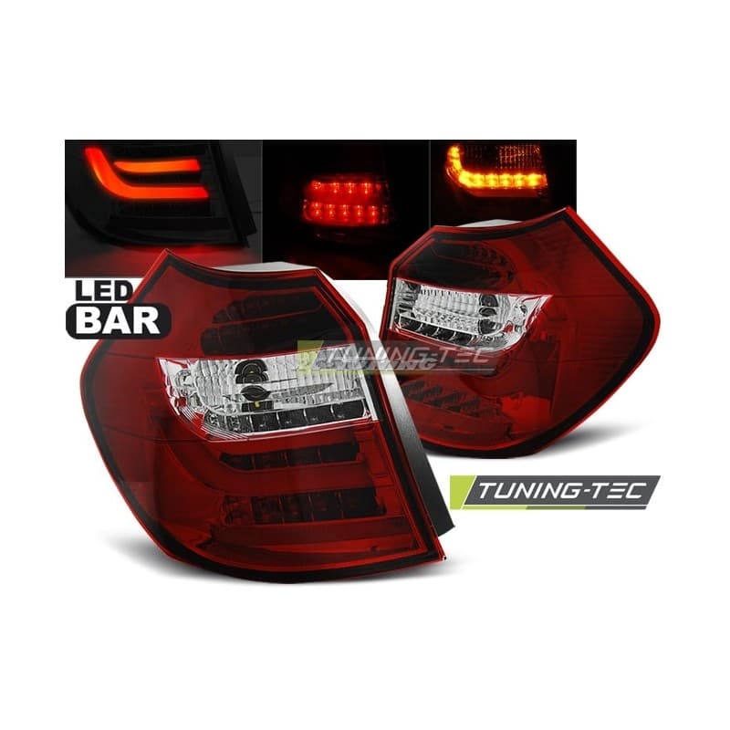 Feux Arrière BMW E87/E81 09.07-11 à Leds + lightbar Rouge/Clair